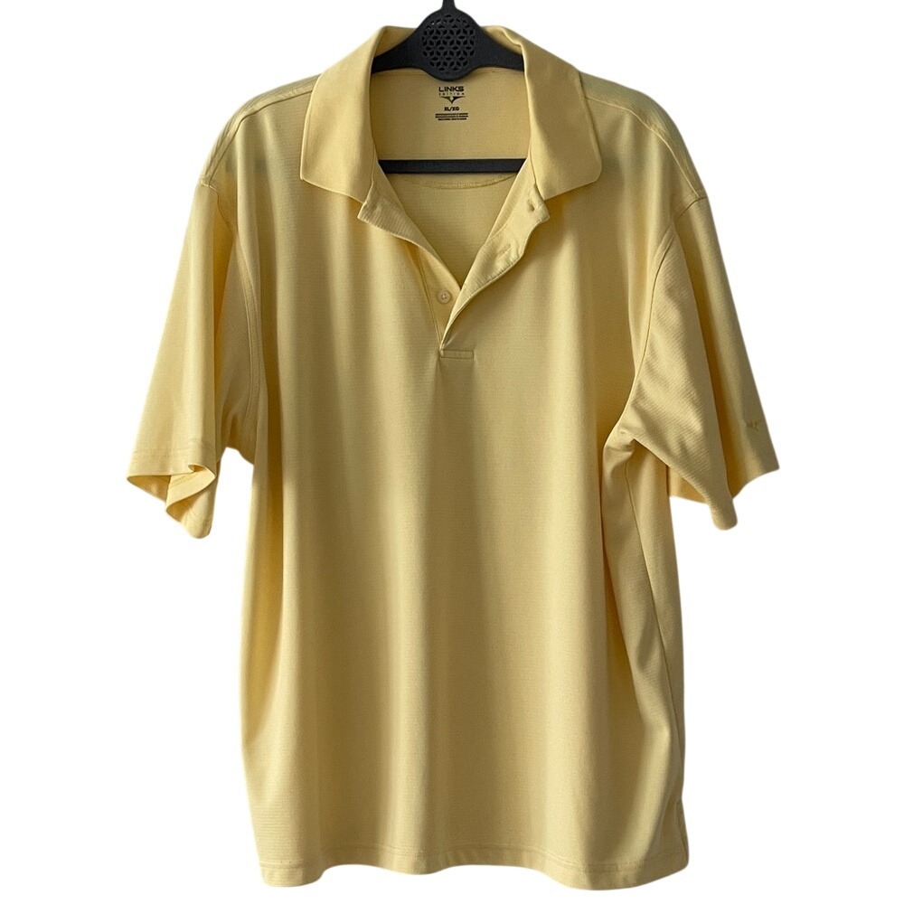 Links Edition Yellow Men's Golf Polo Shirt XL